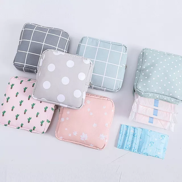 Women Portable Sanitary Napkin Storage Bag Cotton Travel Makeup Storage BDC