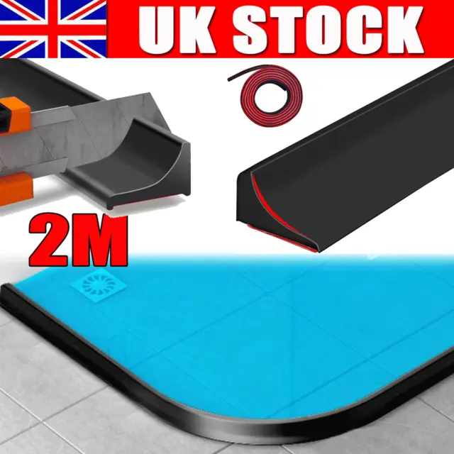 2m Shower Tray Sealing Strip Water Barrier Bathroom Edging Seal Trim Strip UK