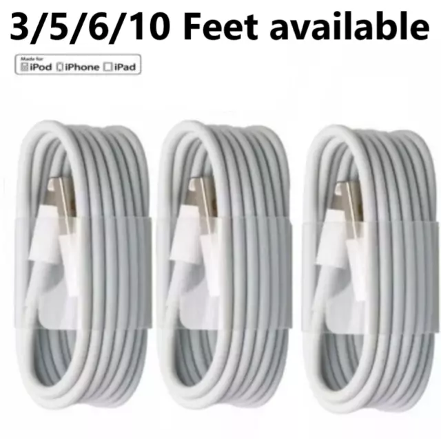 3PACK USB Data Fast Charger Cable Cord For Apple iPhone 5 6 7 8 X 11 12 13 MAX