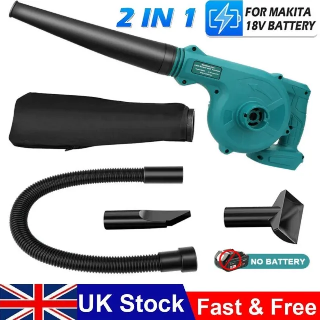 Cordless Air Blower For Makita 18v Garden Snow Dust Leaf Electric Suction Vacuum