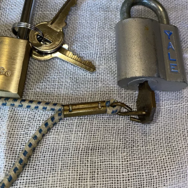 Vintage Brinks And Yale Padlocks With Keys 3