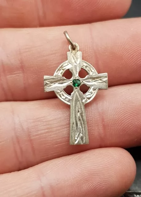 Vintage Irish Made 925 Silver Celtic Cross Pendant. Free UK P&P 🇬🇧