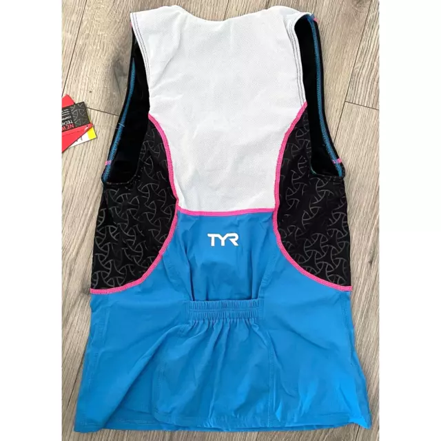 TYR COMPETITOR WOMENS LOOSE Tri Singlet with Bra Top Blue Black Size XS ...