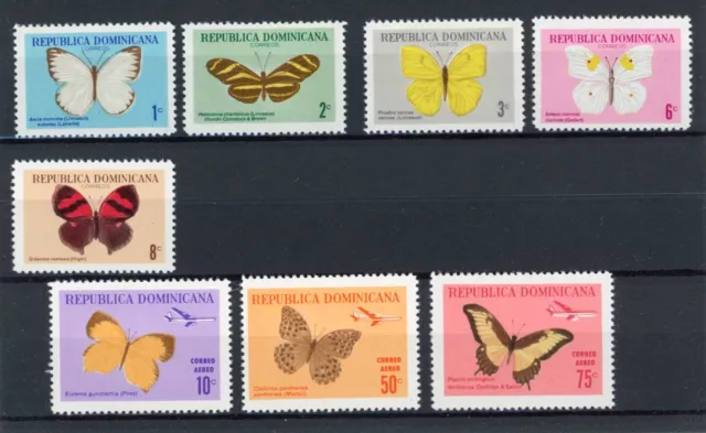 [80.973] República Dominicana 1966: Mariposas - Buen conjunto de estampillas muy finas montadas sin montar o nunca montadas