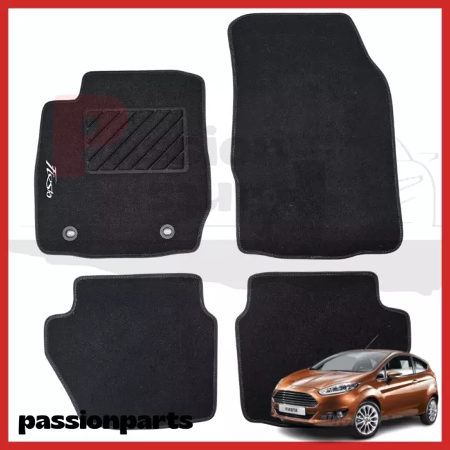 Tappeti Ford Fiesta Dal 2008 Al 2012 In Moquette Con Ricamo E 2 Fissaggi Ovali