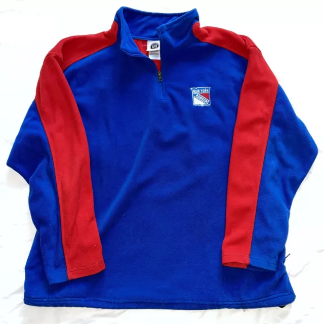 NY Rangers Quarter Zip Pullover Sweater Size XL **READ**