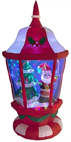 Inflatable Christmas Tree Lantern With Santa & Disco Ball Garden Lights 180cm