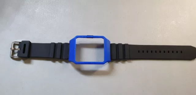 Sony SmartWatch 3 SWR50  Blue Housing (adapter) & Black Rubber Strap