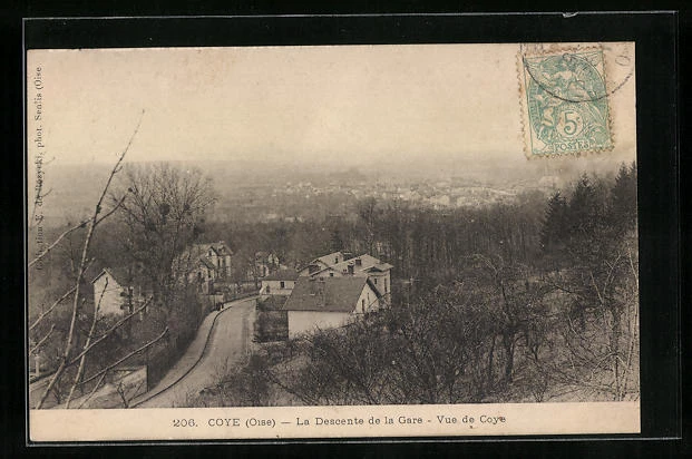 CPA Coye, La Descente de la Gare