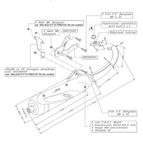 0597 Scarico Marmitta Terminale Sito Plus Yamaha Why 50 Kat 2001-2002 Air Cooled