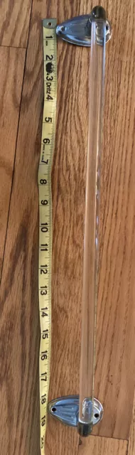 Clear Glass Bent Towel Bar Rack Rod MCM Retro Vintage Art Deco 19 In