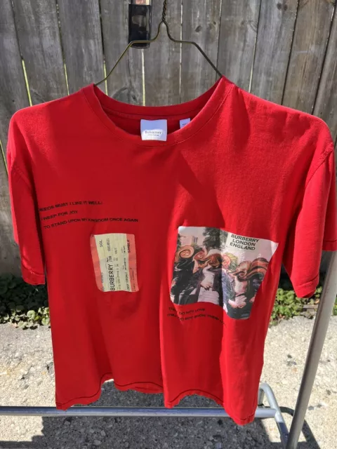 Burberry Montage Print Tee Red XS (fits like M)