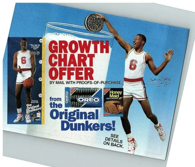 1992 Julius Erving Hof Nabisco Grocery Store Coupon Growth Chart Offer Expired