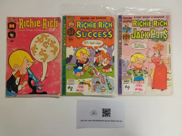 3 Richie Rich Harvey Comic Books #46 85 101 70 TJ6
