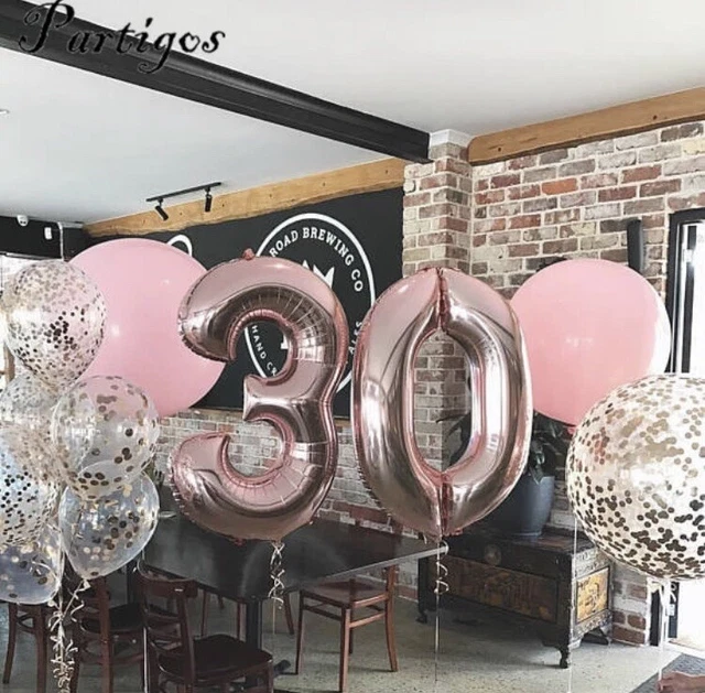 PALLONCINI COMPLEANNO ELIO Rose Gold 30 Anni 100cm 40pollici Grandi Festa Party EUR 4,49 - IT - Foto 9