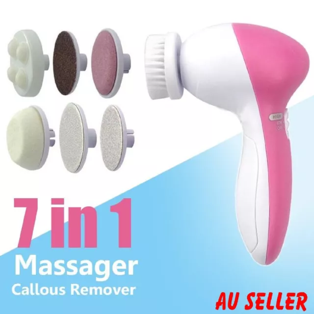 7-in-1 Electric Waterproof Face Skin Care Brush Massager Facial Cleaner Scrubber