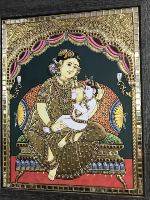 NEW Tanjore painting - Baby Krishna with mum Yashoda 2