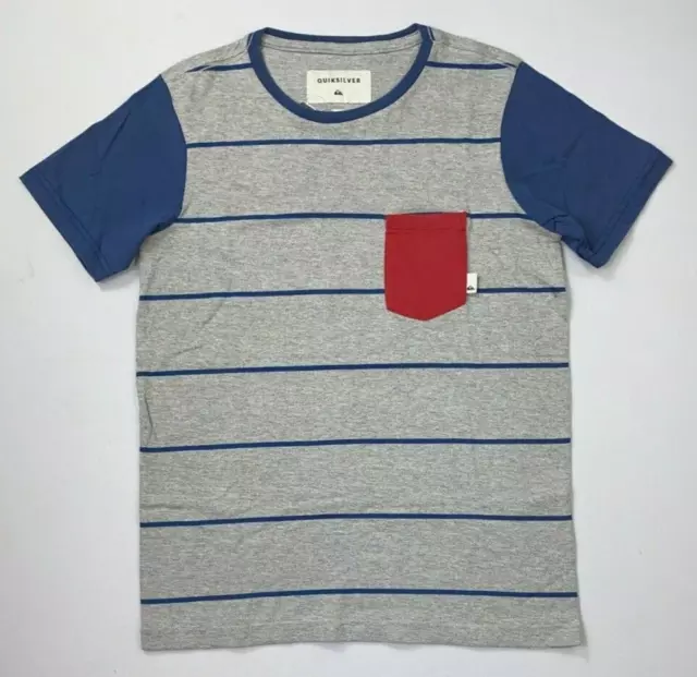 Boy's Youth Quiksilver Short Sleeve Stripe Pocket T-Shirt Size M/12