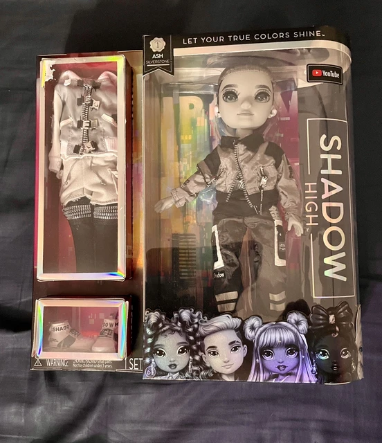 RAINBOW HIGH SHADOW Series 1 Ash Silverstone-Grayscale Boy Fashion Doll ...