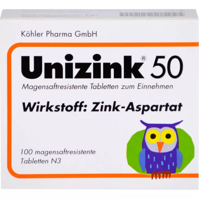Unizink 50 mg magensaftresistente Tabletten, 100 St. Tabletten 3441638