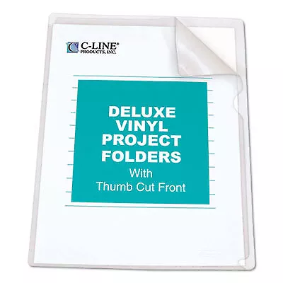 C-Line Deluxe Vinyl Project Folders, Letter Size, Clear, 50/box 62138 , INC 2