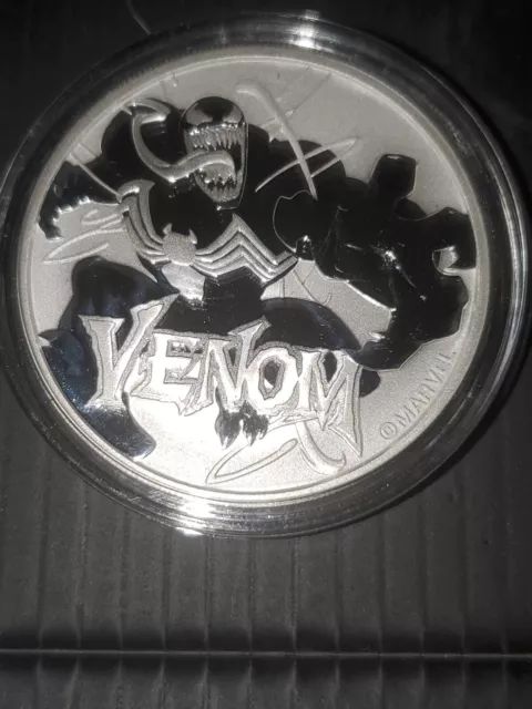 2020 VENOM Marvel Series Coin .9999 Silver 1 oz. Tuvalu Queen Elizabeth BU Case