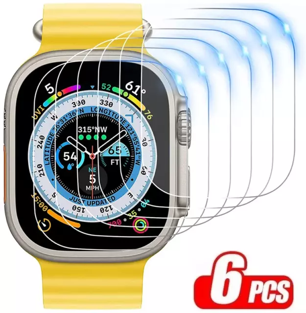 6X 3D Panzer Displayschutz Folie für Apple Watch 4-9 40 41 42 44 45 49 mm Schutz