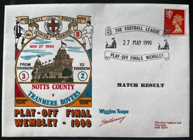 Notts County v Tranmere Rovers 27th May 1990 Dawn First Day Cover