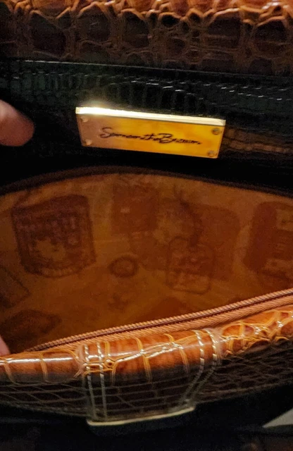 Samantha Brown Dowel Carry On Bag Black Croc Camel New With Tags 6