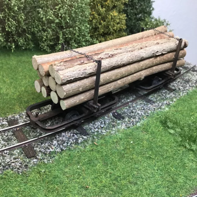 Feldbahn 1f 1:32 Set Drehschemelwagen mit Holzladung