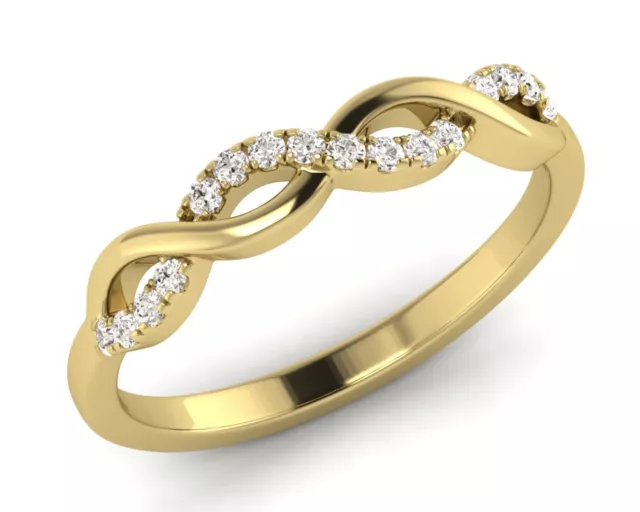 0.15ct Round Brilliant Cut Diamond Half Eternity Wedding Ring in 9K Yellow Gold