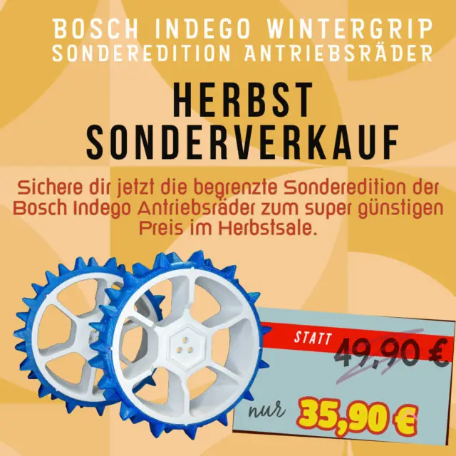 Bosch Indego Antriebsräder passend für Indego Modelle XS300- M+700 Sonderedition
