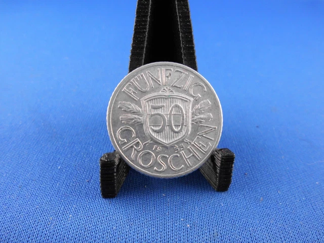 1955 Austria Austrian 50 Groschen Shield Eagle Coin