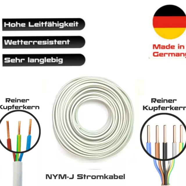 NYM - J 3x1,5 3x2,5 5x1,5 5x2,5  Mantelleitung Elektroleitung Feuchtraumleitung