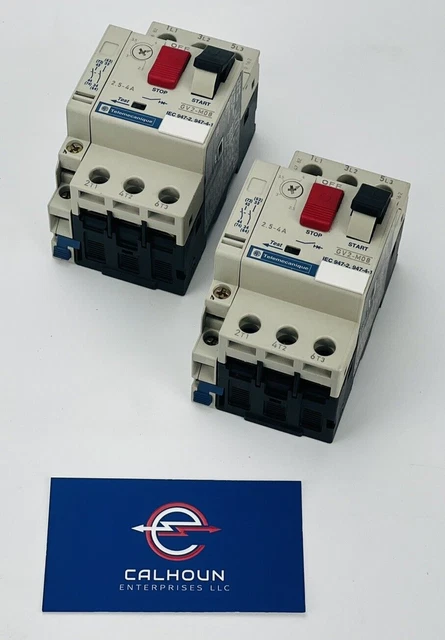 (LOT OF 2) Telemecanique GV2-M08 2.5-4A Motor Starterw/ GV2-AN20 Aux  *WARRANTY*