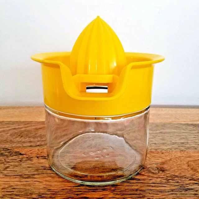GEMCO JUICE JUICER Orange Lemon Citrus Reamer Squeezer Jar Glass