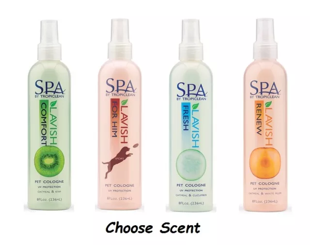 Spa Dog Colognes Refreshing Lavish All Natural Floral 8 oz 4 Scents Available