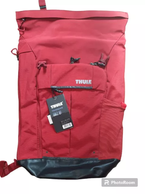 Thule Paramount Roll top Backpack 24L Red Feather Rucksack Laptop Traveling NWT