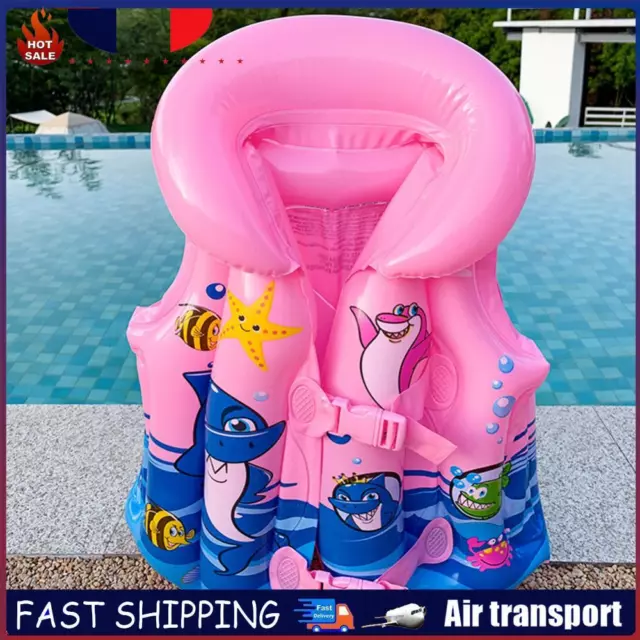 PVC Buoyancy Vest Lightweight Inflatable Safe Outdoor Accessories (L Pink) FR