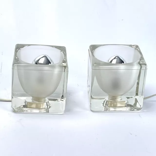 1 De 2 Vintage Peill & Putzler Lampe Lounge (Salon) Lampe de Table Ice Cube 70er