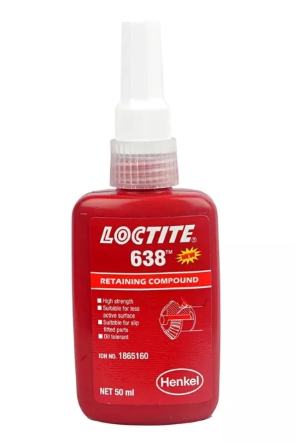 Spedizione 1 giorno 2 composti di contenimento ad alta resistenza Loctite 638, bottiglia 50 ml