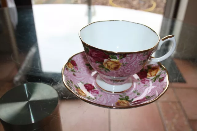 Vintage Royal Albert Dusty pink lace cup and saucer