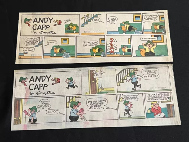 #Q01a ANDY CAPP by Reg Smythe Lot of 28 Sunday Quarter Page Strips 1986