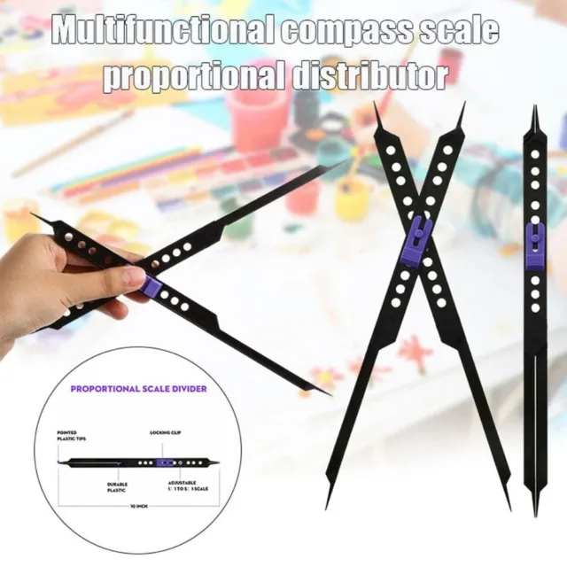 Architect Adjustable Proportional Divider Scale Divider Ruler Pencil Compass