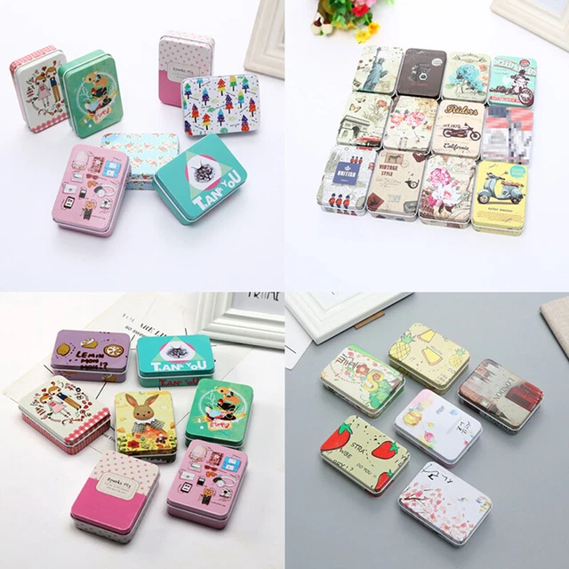Mini Tin Box Empty Tins With Lid Portable Rectangular Small Storage Contai-wf