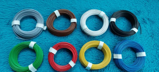 Kabel-Litze für alle Modellbahnen, 8 Farben, Neu, KOSTENLOSER VERSAND AB 10€