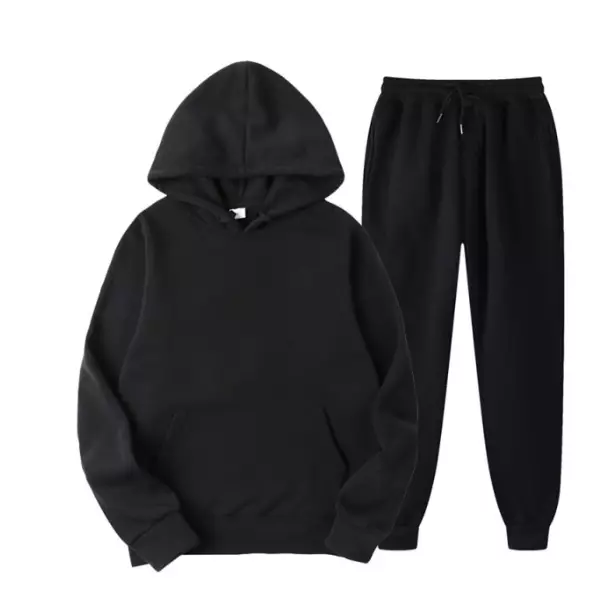 Ensemble survêtement jogging pantalon sweat capuche gris noir femme homme hoodie