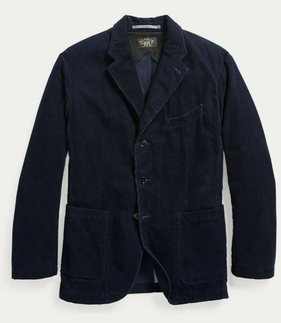 New Ralph Lauren RRL Indigo Navy Corduroy Sportcoat navy Jacket Small RRP £650