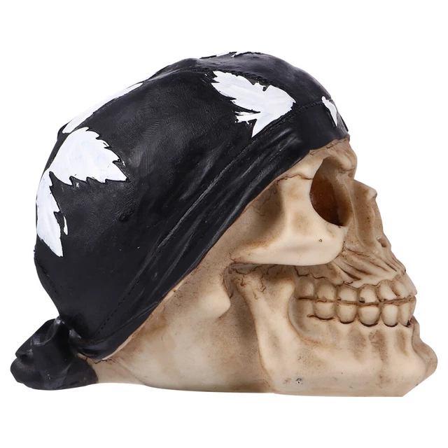 1PC Décor de bureau d'halloween Tête de crâne en résine Crâne humain réaliste