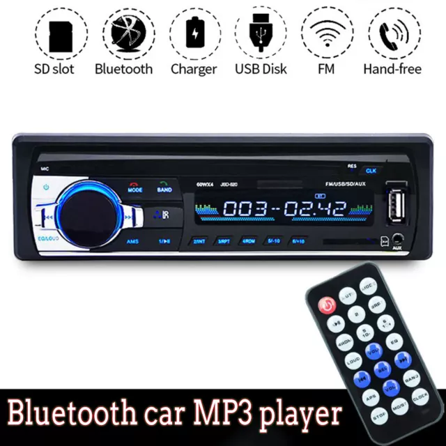 Bluetooth Car Stereo Audio In-Dash FM Aux Input Receiver SD USB Radio Player MP3